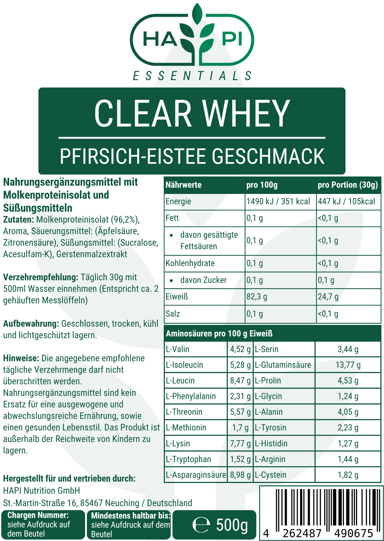 Clear Whey Protein - 500g