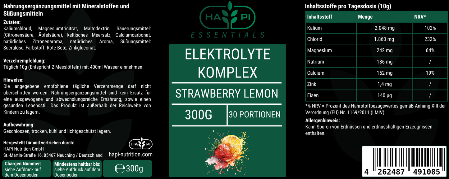 Elektrolyte Pulver Strawberry Lemon - 300g