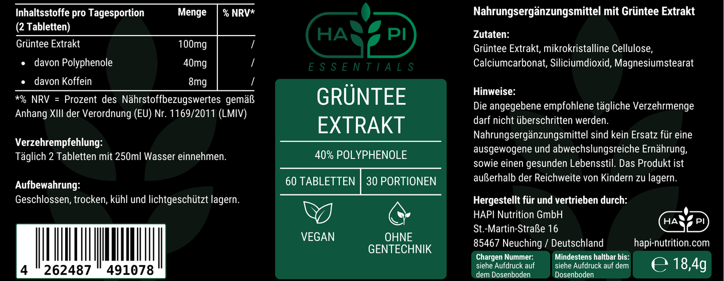 Grüntee Extrakt 40% Polyphenole