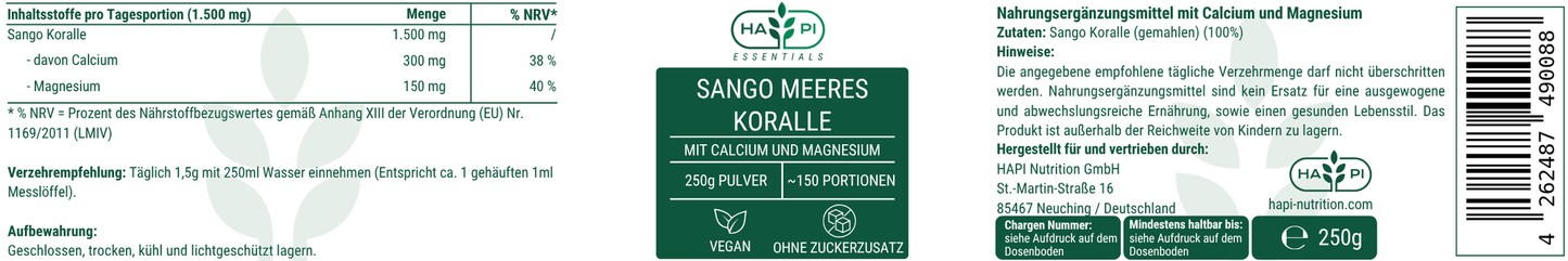 Sango Meeres Koralle Pulver - 250g