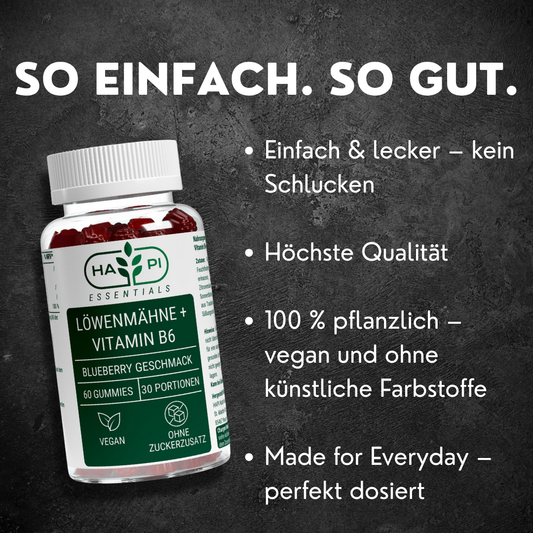 Löwenmähne + Vitamin B6 Gummies