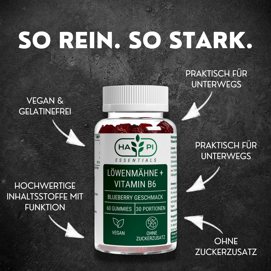 Löwenmähne + Vitamin B6 Gummies