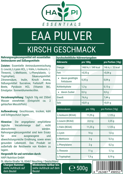 EAA (Essentielle Aminosäuren) Kirsche - 500g