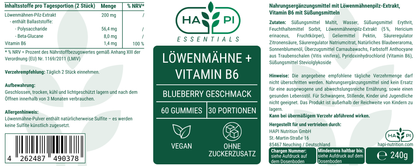 Löwenmähne + Vitamin B6 Gummies