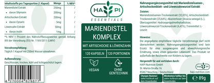 Mariendistel Artischocke Löwenzahn Komplex - 120 Kapseln