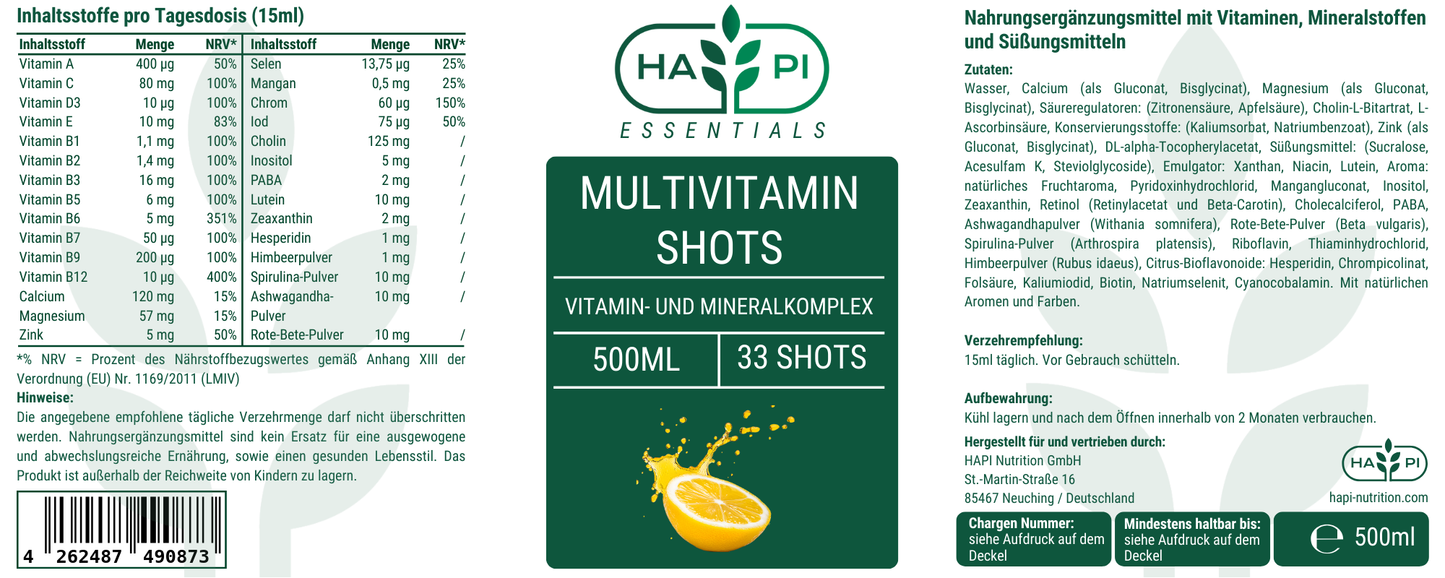 Multivitamin Shots - 500ml