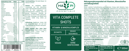 Vita Complete Shots (Orange) - 500ml