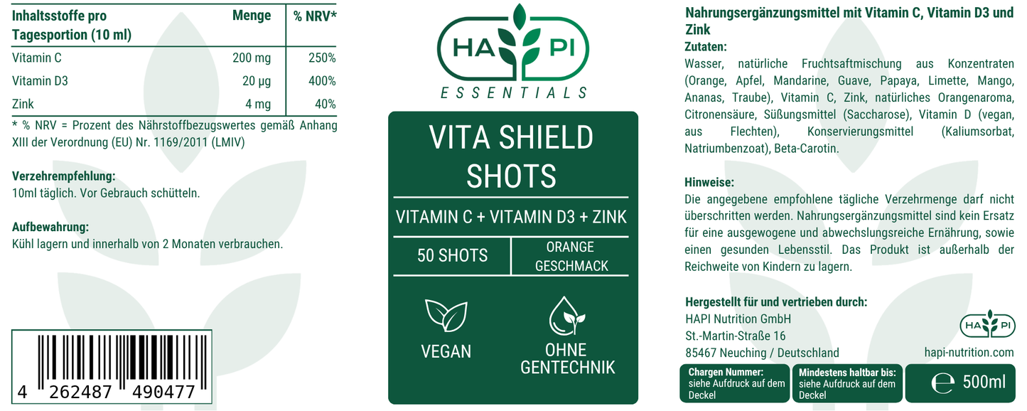 Vita Shield Shots (Orange) - 500ml