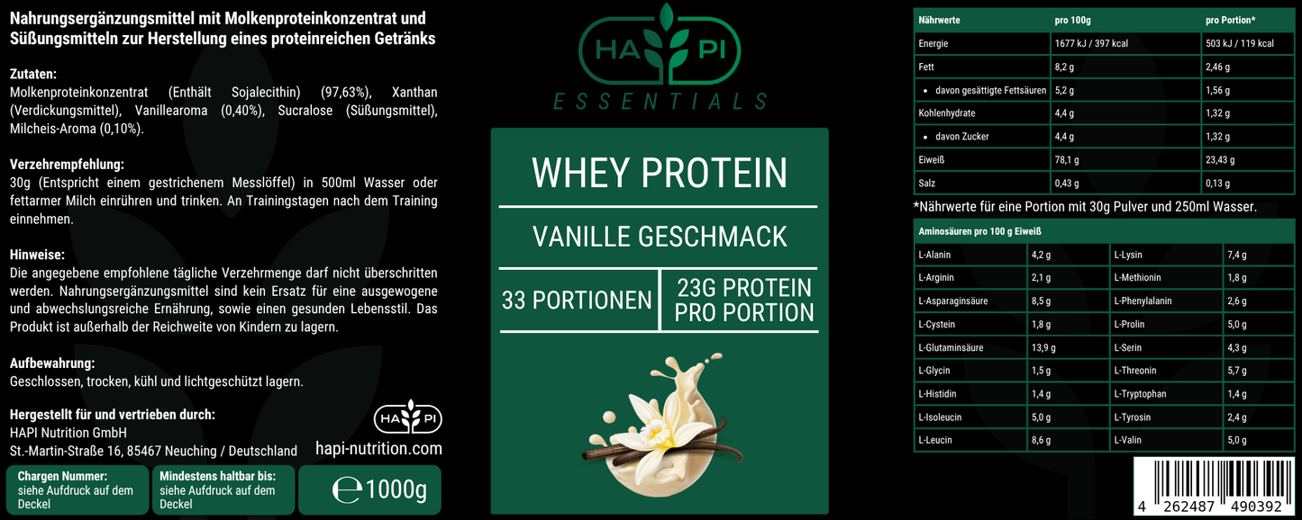 Premium Whey Protein Vanille - 1.000g