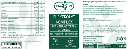 Elektrolyt Komplex - 120 vegane Tabletten