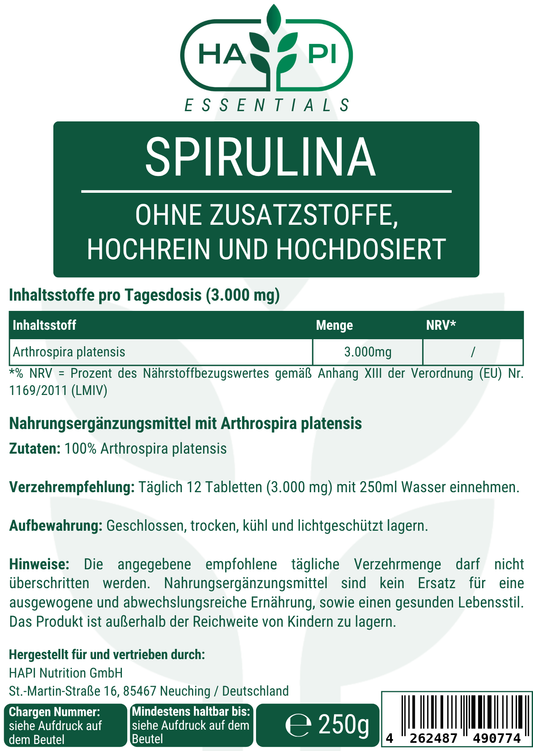 Spirulina - 1.000 Tabletten