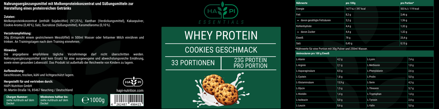 Premium Whey Protein Cookies - 1.000g