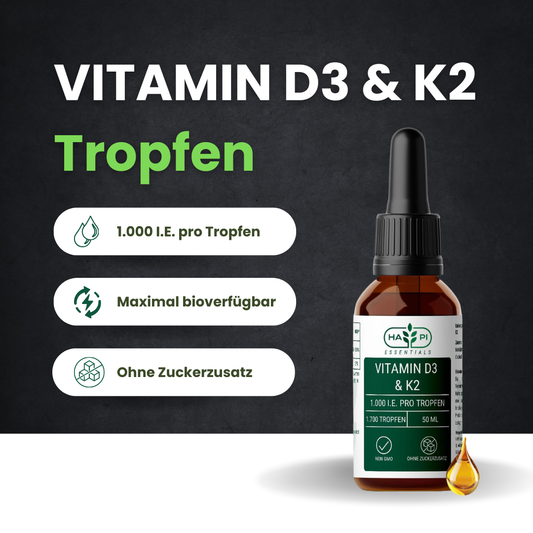 Vitamin D3 + K2 - 1.700 Tropfen (1.000 I.E.) - 50ml